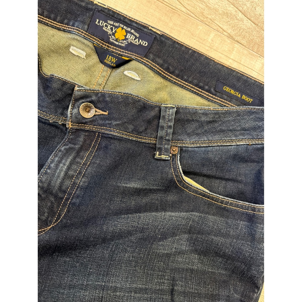 Lucky Brand Georgia Boot Jeans Dark Wash Denim Womens 18W Regular Bootcut